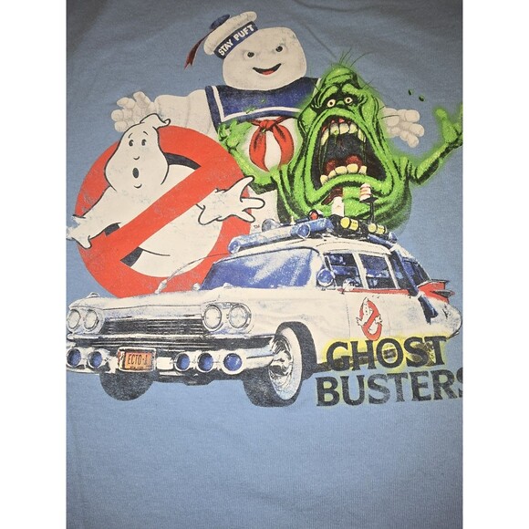Ghostbusters Graphic T-Shirt Blue Stay Puft Slimer Ecto-1 Car 2022 Mad Engine... - Picture 3 of 8